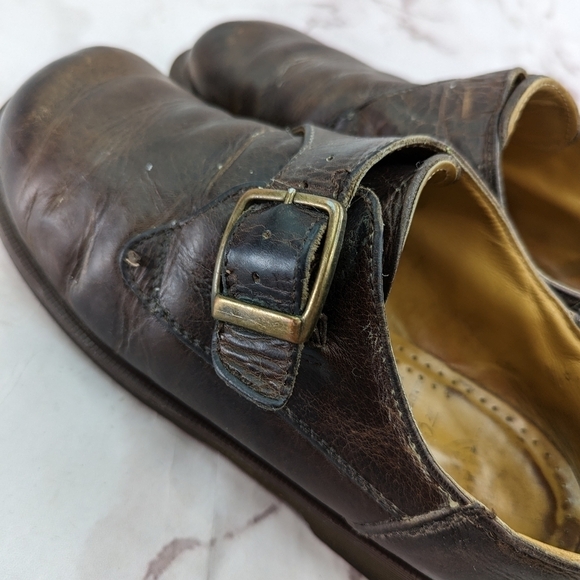 Vtg Dr Martens Shoe Womens 9.5 Leather Monk Strap Buckle Made England Oxford Y2K - Picture 7 of 14